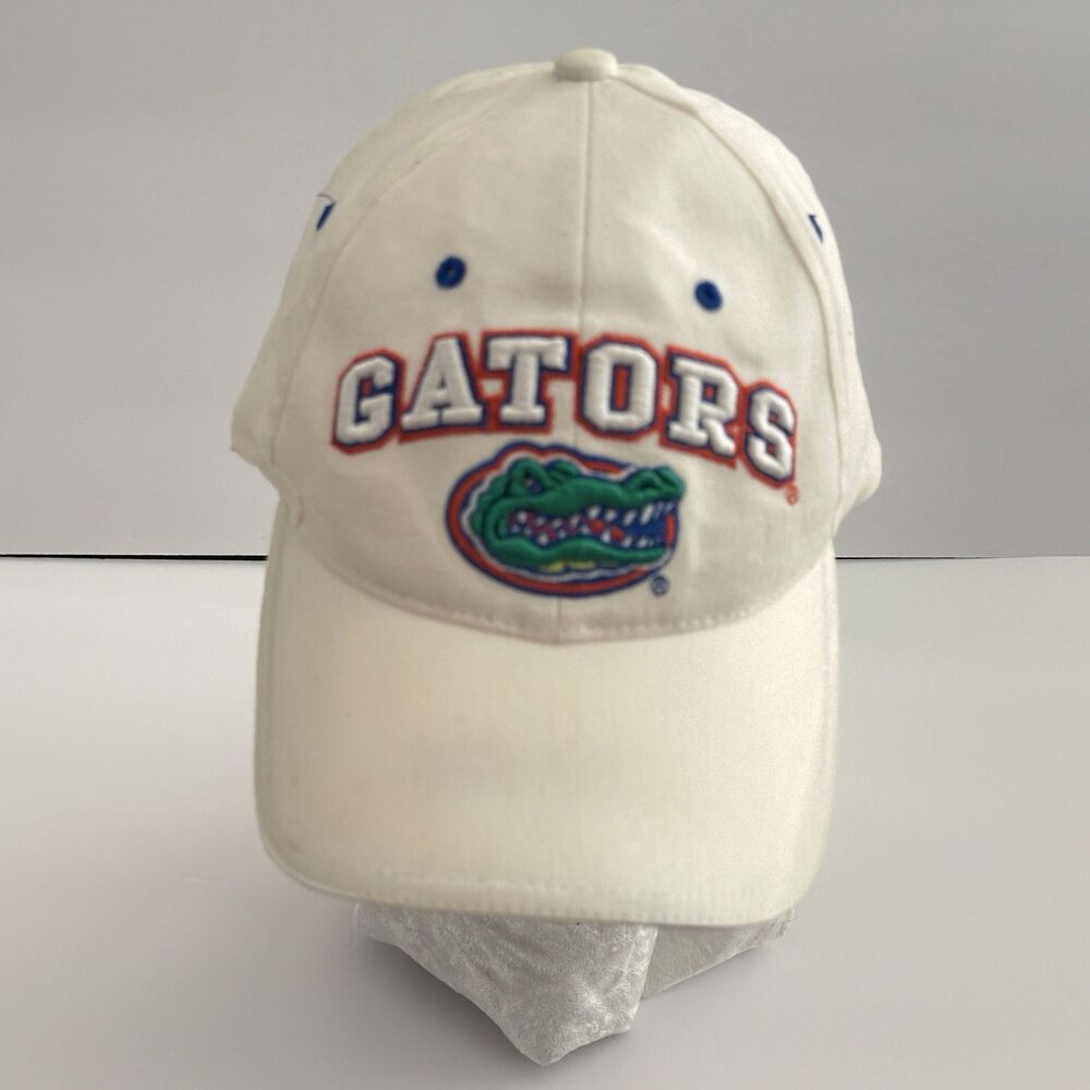 VTG 2000s Florida Gators Hat Headmaster Campuswear 1853 White Strapback NCAA